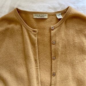 Lord & Taylor Vintage Cashmere Cardigan in Tan